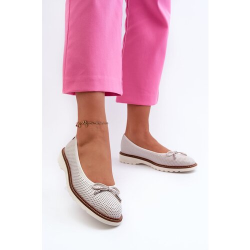 Maciejka Women's Cutout Ballerina Flats Made of Genuine Leather Cene