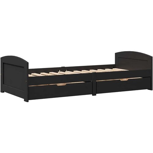 VidaXL Dnevni krevet s 2 ladice bez madraca &amp;quot;IRUN&amp;quot; crni 90x200 cm Slike