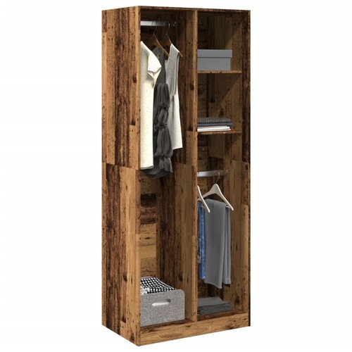 vidaXL Garderobna omara starinski les 80x50x200 cm inženirski les Cene