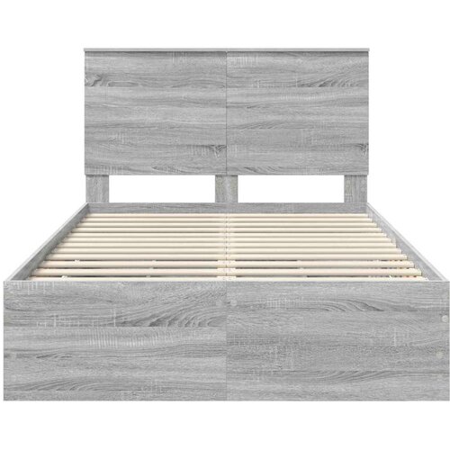  Okvir za krevet Siva Sonoma 120 x 190 cm Inženjersko Drvo - Sivi hrast sonoma 120 x 190 cm Slike
