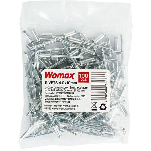 Womax Set pop nitni, 4x10mm, 100 komada Slike