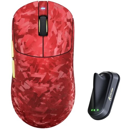 Oblivion gaming oprema Bežični gaming mi&amp;scaron; Attack Shark RS3Ultra PAW3955MAX/52000 DPI/8KHz/Lightweight/Red Carbon Slike