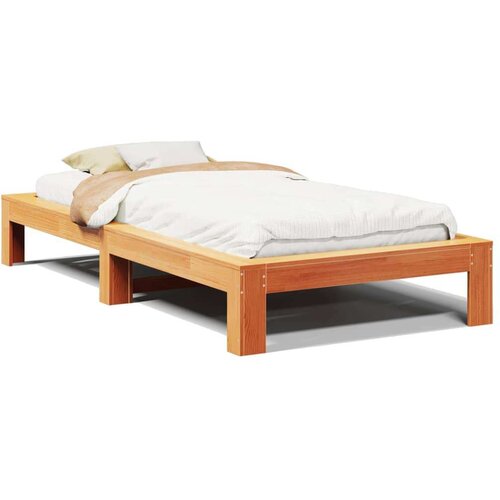 VidaXL Okvir kreveta bez madraca vo&amp;scaron;tano smeđi 75 x 190 cm od borovine Slike