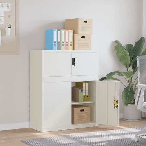 VidaXL Arhivska omara bela 90x40x110 cm jeklo Slike