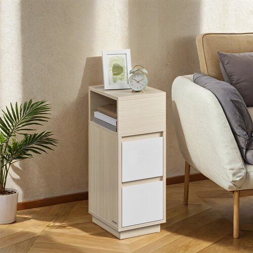 Songmics Komplet nočnih omaric 2 kosa 30x25x65 cm bela, (5000273695) Cene