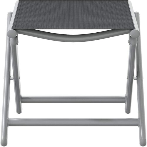  Sklopivi oslonac za noge crno-srebrni od tekstilena i aluminija Slike