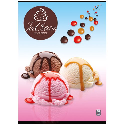 Optimum Sveska sa spiralom tvrdi povez dikto A5/80 Ice Cream Slike