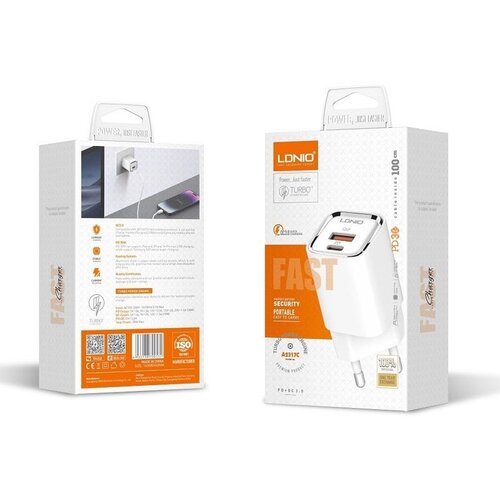 Ldnio Kucni punjac A2317C PD + QC3.0 30W (USB-A + USB-C) kabal USB-C – lightning Cene
