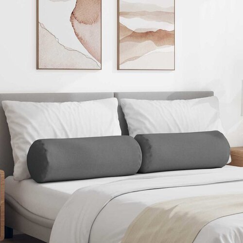  Valjkasti jastučići 2 pcs Tamno siva &Oslash; 25 x 70 cm tkanina Cijene