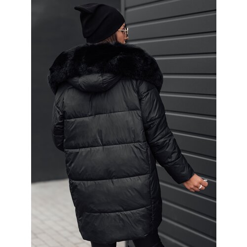 DStreet Women's winter jacket FROSTYFIT quilted with hood black Cene