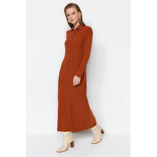 Trendyol Modest Ženska haljina Tctaw24Eb00025, Smeđa Cene