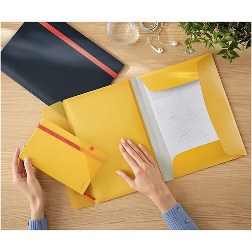 Leitz Mapa A4 PP z elastiko in žepom Cosy, rumena Slike
