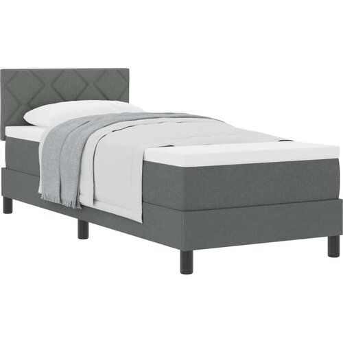 vidaXL Box Spring Postelja z Blazino Temno Siva 80x200 cm Tkanina Cene