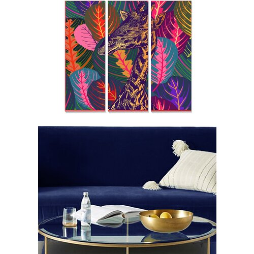 Wallity MDF1262310835 multicolor decorative mdf painting (3 pieces) Cene