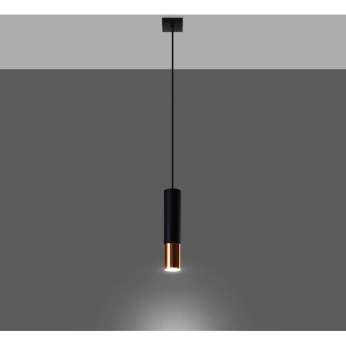  Sollux SL.0946 - Luster na sajli LOOPEZ 1xGU10/10W/230V crna/bakrena Slike