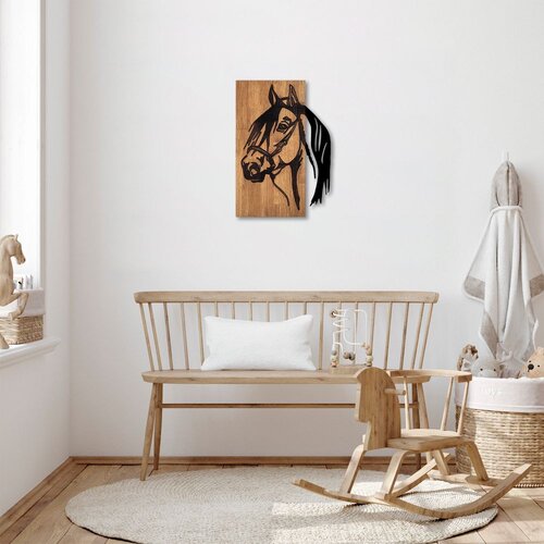 Wallity Zidna dekoracija Horse - 317, 40x3x58 cm, Smeđe boje Slike