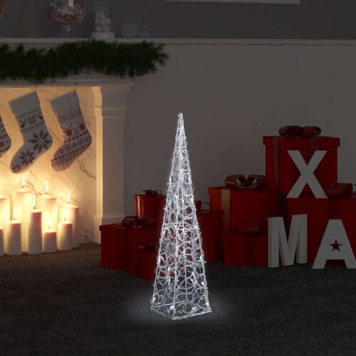  Akrilni ukrasni stožac s LED svjetlima hladni bijeli 60 cm Slike