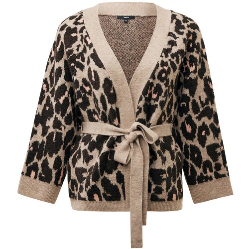 Mexx Ženski kardigan Jacquard MF006602553W, Dugi, Dugi rukav, Smeđi Slike