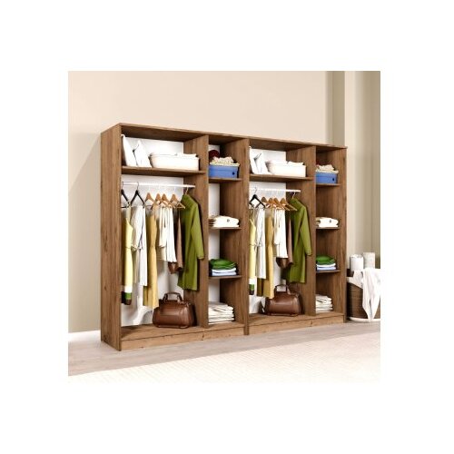 Hanah home Ormar Kardelen 1600-120, 240x180x51.8 cm, , Smeđa Slike