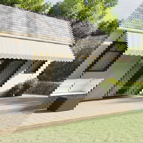 VidaXL Zamjenska tkanina za tendu raznobojna prugasta 6 x 3 m Slike