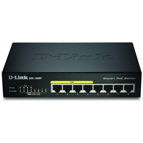 D-link switch 8P DGS-1008P/E Metall PoE+ Cene