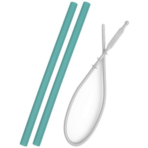 Minikoioi silikonska, 2 kosa, zelena Flexi Straws green Cene