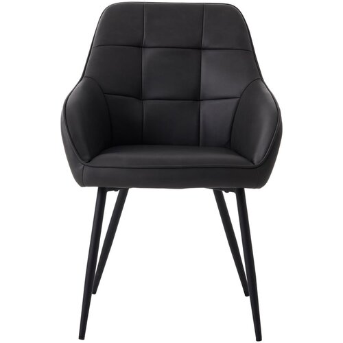 Unique Furniture Tamno sive blagovaonske stolice u setu s naslonima za ruke 2 kom od umjetne kože Nolan Square &amp;ndash; Slike