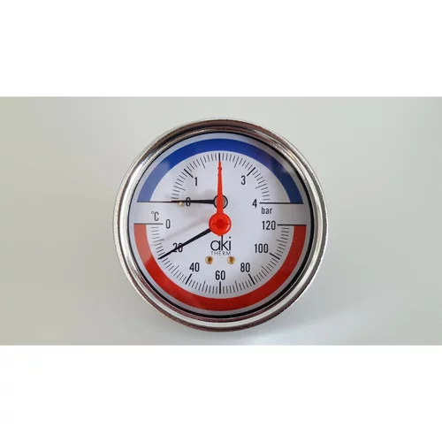  Termomanometer (Ø 8 cm, 0-4 bar, 0-120 °C, 1/2")