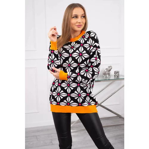Kesi Sweater with a geometric motif of black color