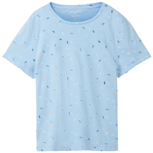 Tom Tailor Majica morsko plava / svijetloplava / narančasta / bijela