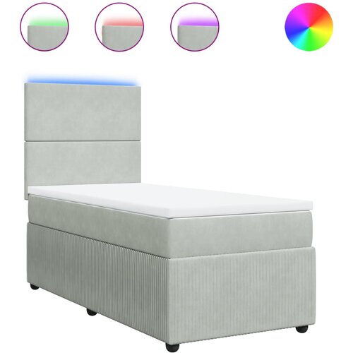 Maison Chic Box spring postelja - Vzmetna postelja z vzmetnico svetlo siva 100x200 cm žamet SL23172, (21891181) Cene