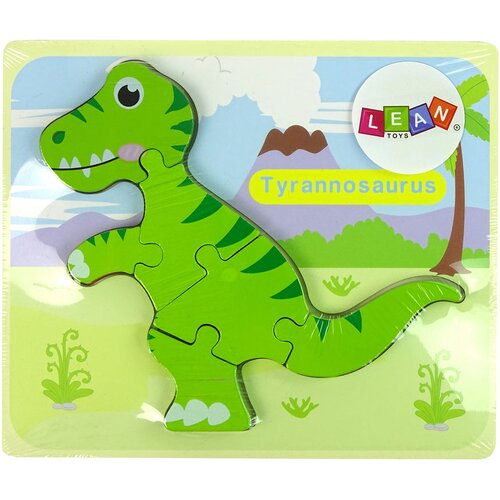  Wooden Isanosaurus Green Dinosaur Puzzle Slike
