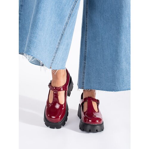 Shelvt Burgundy patent women's platform shoes Cijene