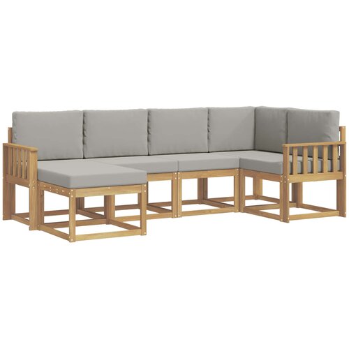  Set vanjskih sofa 6 kom. Bijela i svjetlosiva 251 x 128,5 x 73 cm Slike