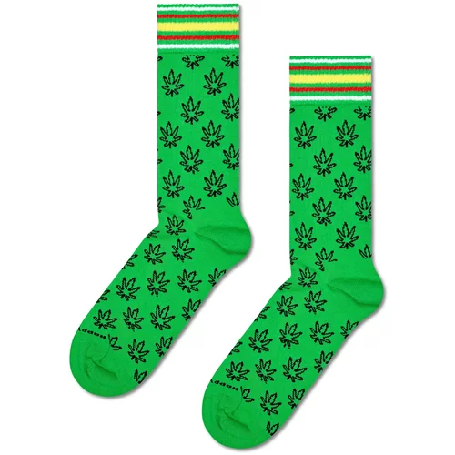 Happy Socks Nogavice 'Leaf' rumena / limeta / črna