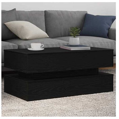 vidaXL Klub stolić s LED svjetlima crni hrast 90x50x40 cm - Crni hrast 90 cm Cijene