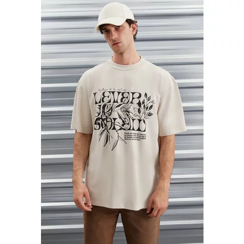 GRIMELANGE Trae Men's Regular Fit 100% Cotton Printed T Shirt