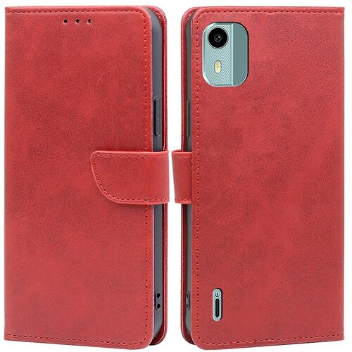 INORCO Za Nokia C12 4G/C12 Pro/C12 Plus PU usnje, telečje teksturo, preklopna torbica s stojalom, denarnica Folio ovitek za telefon, (22034487) Slike