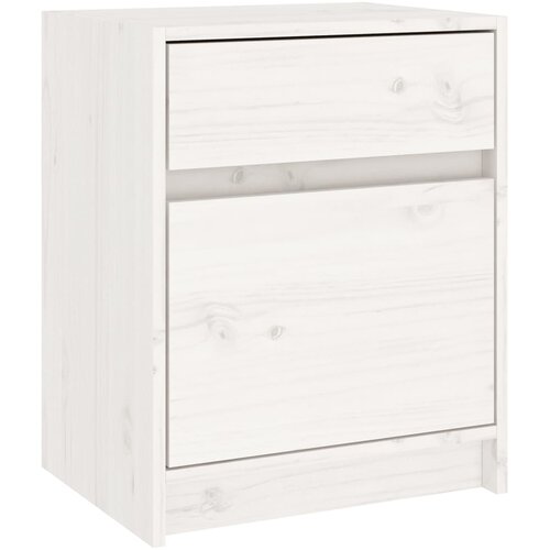  Noćni ormarići 2 kom bijeli 40 x 31 x 50 cm od masivne borovine Slike