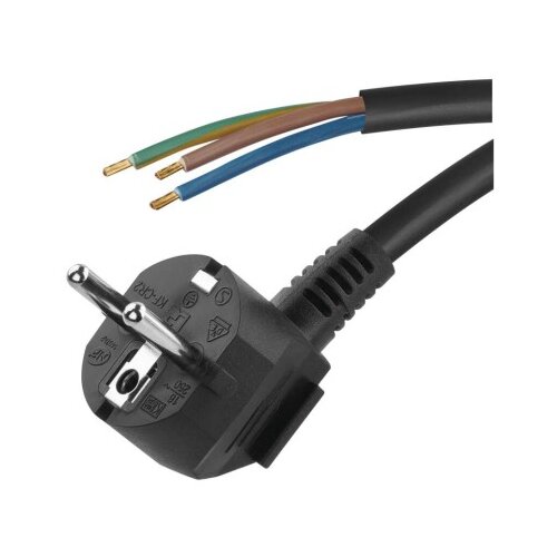  Priključna vrvica PVC 3&amp;times;1,0mm črna 2M Slike