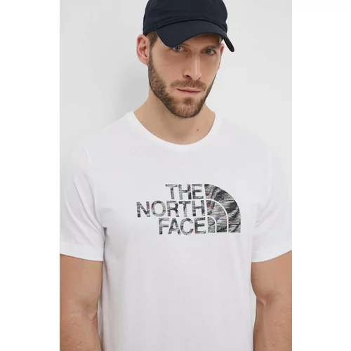 The North Face Bombažna kratka majica moški, bela barva