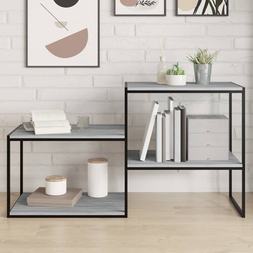 VidaXL Stenske police 4 kosi siva sonoma 60x50x1,5 cm inženirski les Slike