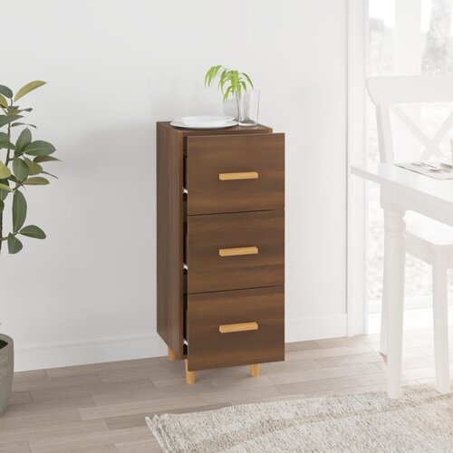  Komoda boja smeđeg hrasta 34,5 x 34 x 90 cm konstruirano drvo Slike