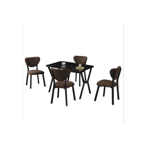 Hanah home Set Trpezarijski sto i 4 stolice Elma Brown Black Slike
