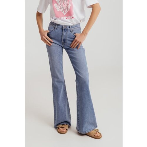 Legendww žnekse svetlo plave flare slim farmerke sa visokim strukom – model 246 .246-8353-l2 Slike
