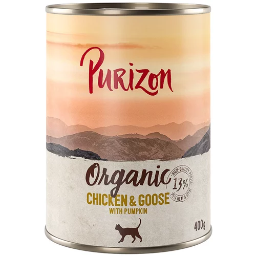 Purizon 10 + 2 gratis! Adult 6 x 200 g/400 g - brez žit - Piščanec in gos z bučo (12 x 400 g)
