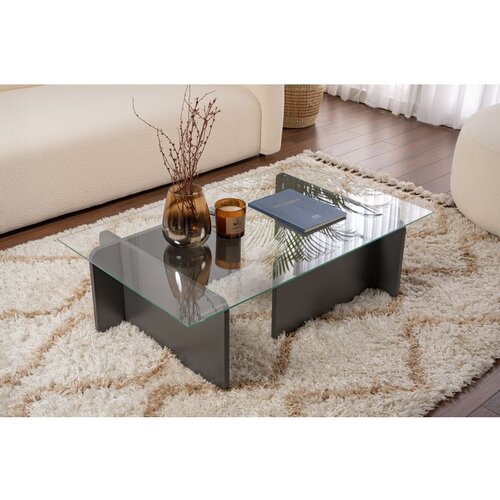 Hanah home stočić za dnevnu sobu flavio - anthracite anthracite coffee table Slike