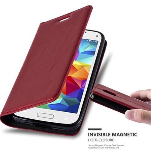 Cadorabo Samsung Galaxy S5 MINI/S5 MINI DUOS v rdeče jabolko - Zaščitni ovitek z magnetnim zapiranjem, stoječo funkcijo in režo za kartice, (20549188) Cene