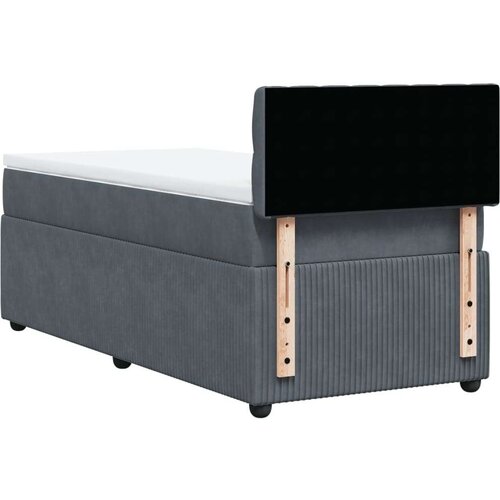 VidaXL Box spring krevet s madracem tamnosivi 90x190 cm bar&amp;scaron;unasti Slike