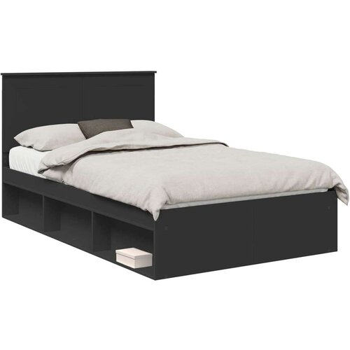  Okvir za krevet Crna 120 x 200 cm Čvrsto borovo drvo Slike